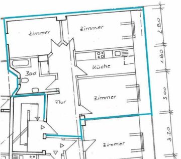 Top-renovierte 3-Zimmer-Wohnung im Herzen des Zooviertels **Erstbezug nach Sanierung** - Grundriss
